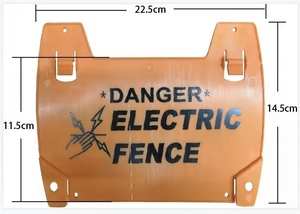 محيط أمان حيوانات المزرعة والماشية ، تركيب كهربائي مزدوج مطبوع لوحات علامات التحذير من المخاطر PP - Product Image 2