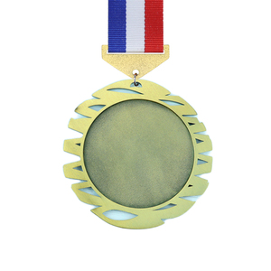 Gold Silver Bronze Blank Medals with <b>Ribbon</b> for Sports Awards Circular Zinc Alloy Die Struck Metal Crafts - Product Image 3