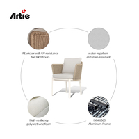 Artie Supply meubles en rotin patio salle à manger ensemble style moderne mobilier d'extérieur restaurant chaises de jardin et table pour 6