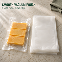 Sacs sous vide alimentaires imperméables et résistants à l'humidité, sept couches PA/PE, haute transparence, gaufrage lisse, pour fromage, supermarché, usage commercial