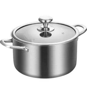 Set Peralatan Masak Kelas Makanan, Panci Masak Dapur Stainless Steel 3 Buah