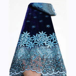 <span class=keywords><strong>NiAi</strong></span> nigérian broderie dentelle africaine luxe paillettes velours Tulle dentelle Net dentelle pour robe de mariée - Product Image 4