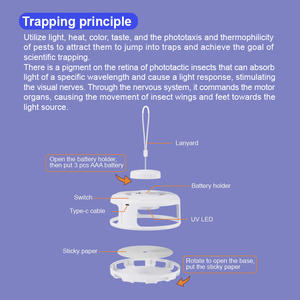 Solid ABS Material Indoor Electric Pest Catcher UV Light <strong>Flea</strong> <strong>Trap</strong> for Roaches Flies and More Effective Pest Control - Product Image 5