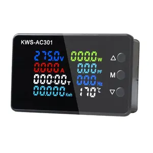 Affichage numérique KWS-AC301 ampèremètre AC 50-300V compteur d'énergie 8 en 1 LED numérique AC wattmètre compteur d'électricité