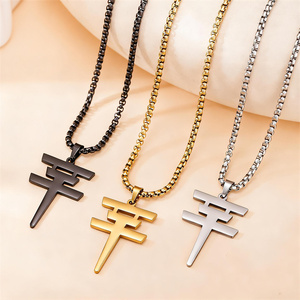 Collar al por mayor <span class=keywords><strong>Tokio</strong></span> <span class=keywords><strong>Hotel</strong></span> de acero inoxidable chapado en oro de 18 quilates con colgante de símbolo de logotipo y palabra china, que no se desvanece - Product Image 1