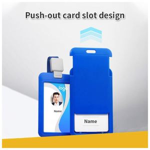 Custom Portable <b>Polyester</b> Card Holder Black Silk Screen Printing Card Holder for Office - Product Image 4