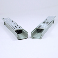 Kit de drainage en résine compact avec grille en acier inoxydable pour cour, balcon et zone de piscine