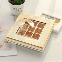 Boîtes cadeaux pour truffes au chocolat de qualité alimentaire de la marque QIYIN, jetables, pour la Saint-Valentin, carrées, rigides, avec un motif en treillis, impression bronzée, carton gris