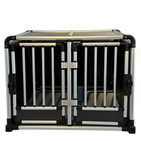 Cage pour chien Cages en aluminium de haute qualité portable dans le transport en voiture Caisses solides sécurisées Assemblage facile Boîtier respirant voyage durable