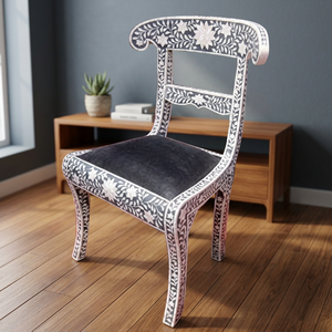 Silla de Ocio Moderna Hecha a Mano con Incrustaciones de Hueso, Cubierta de Lana, Patas de Madera, Color y Tamaño Personalizables, Manual, para Sala de Estar, Comedor, Hotel - Product Image 1