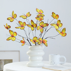 Aiko <b>Flower</b> Butterfly <b>Artificial</b> <b>Flower</b> Bouquet 3D Withered Branch Silk Handmade Wedding Home Decor Reusable & Recyclable Props - Product Image 2