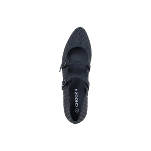 Elegante elegante donna Mary Jane scarpe uniche pelle di vacca in rilievo con doppia fibbia piatta e leggera - Product Image 4