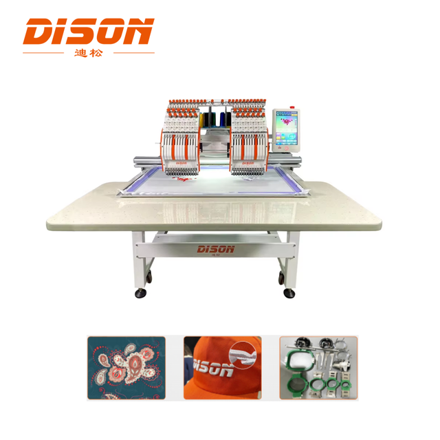 DS-CT1202 12 Needle DAHAO A15 Automatic 2 Headed Embroidery Machine Computer Sewing Embroidery Machine for Sale