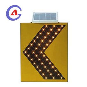 Panneaux de signalisation routière en aluminium à énergie solaire, signalisation de signalisation routière de prudence avec flèche gauche 'Conserver à gauche', couleur et taille personnalisées - Product Image 1