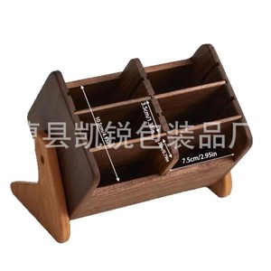 Adjustable Dividers Wooden <b>Makeup</b> Storage <b>Box</b> Large Capacity Compartmentalized Desktop Organizer Walnut Finish - Product Image 3