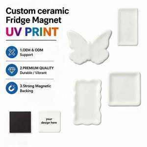 Custom Uv Printing Ceramic Blank Fridge Magnet Fridge Magnet Ceramic Personalized Picture Souvenir Gift Blank Ceramic Fridge