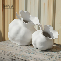Merlin vivant fait à la main pincer fleur blanc Vase en céramique décor à la maison Vase pour Chaozhou usine céramique en gros