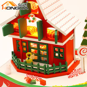 Lampe led en résine pour éclairage <span class=keywords><strong>de</strong></span> Village <span class=keywords><strong>de</strong></span> noël, scène <span class=keywords><strong>de</strong></span> neige, maisons miniatures, bureau, idée cadeau, nouveau modèle - Product Image 4