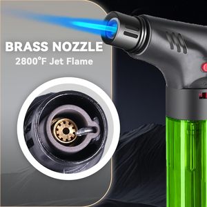 Briquet torche avec flamme jet, mini torche à gaz butane, multi-usage, coupe-vent, allumage à silex - Product Image 2