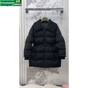 <span class=keywords><strong>Doudoune</strong></span> noire matelassée pour <span class=keywords><strong>femme</strong></span> avec grand <span class=keywords><strong>col</strong></span> en fausse <span class=keywords><strong>fourrure</strong></span> blanche duveteuse, manteau d'hiver chaud à <span class=keywords><strong>col</strong></span> montant et fermeture éclair - Product Image 3