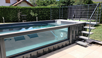 Kit Piscine Conteneur Maritime DIY Luxe Moderne en Métal Antirouille avec Accès par Escalier pour Enfants, Idéal pour Complexes Hôteliers/Hotels, Écologique