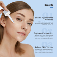 Soins de la peau en marque privée, ensemble d'acide salicylique organique, niacinamide, éclaircissant, anti-acné, sérum pour éclaircir les pores, soin du visage