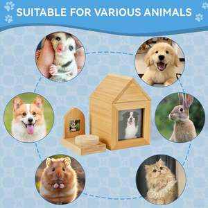 Urne funéraire en bambou en forme de maison pour toutes les cendres d'animaux (chien, chat) avec cadre photo, couleur bois, cadeau commémoratif pour crémation - Product Image 5