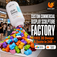 Sculpture géante personnalisée en forme de bouteille de vitamines gélifiées, modèle de produit de supplément surdimensionné pour la promotion commerciale en magasin de détail