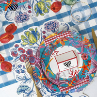 Assiettes à dîner en porcelaine Embrace Underwater Splendor - Motifs vifs d'étoiles de mer et de corail, vaisselle en céramique