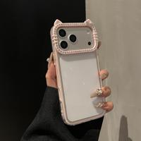 Coque de téléphone antichoc transparente en forme d'oreille Cool Kt Ins Style pour 17-15 Pro Max