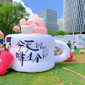 <span class=keywords><strong>Tasse</strong></span> à café gonflable géante de promotion d'événement de LOGO personnalisé pour le modèle gonflable de bouteille de thé de lait de publicité - Product Image 6
