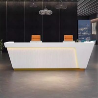 Bureau de réception moderne XTQT-044 pour hôtel et école, mobilier de bureau avec couleurs et dimensions personnalisables, en bois