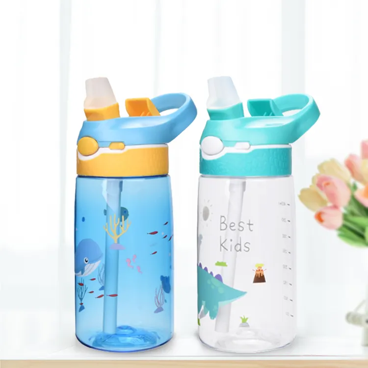 Aohea benutzer definierte Kinder Wasser flasche bpa kostenlos süße Kinder Wasser flasche Stroh Kinder Wasser flasche mit Aufklebern