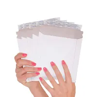 Rigid Durable Recyclable Kraft Paper Rigid Photo/Document Mailers Stay Flats White Cardboard Self Seal Envelopes