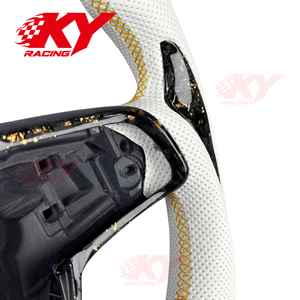 Volant de course personnalisé en fibre de carbone avec LED RPM pour Volkswagen VW Golf7 Mk7 Mk7.5 R 7R GTI GTD GTE TSI Polo Jetta GLI Scirocco - Product Image 3