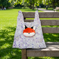 Sac de courses en peluche super doux Fox, personnalisable, cadeau promotionnel, mignon, unisexe