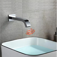 FEIDU Robinet à capteur électronique en laiton chromé moderne Robinet mural à économie d'eau pour bassin automatique infrarouge avec capteur