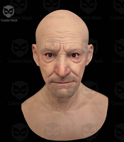 Masque Chauve en Silicone Réaliste de Haute Qualité – Design Chauve et Plissé pour Homme, Réutilisable, Respirant, Écologique, Confortable, pour Fêtes et Jeux de Rôle