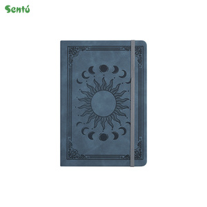 Bloc-notes A5 rétro en papier, couverture rigide, reliure spirale, sangle personnalisée, style universitaire, multifonctionnel, pour écrire, dessiner, journal, 100 <span class=keywords><strong>feuilles</strong></span> - Product Image 1