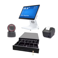 Sistem Kasir Terminal POS Mesin POS Layar Sentuh 15,6 inci Printer Scanner All-in-One untuk Ritel, Restoran, dan Lainnya