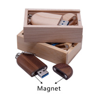 Set de Regalo en Caja de Madera con Memoria USB Flash 2.0 de 1GB 2GB 4GB y Pen Drive 3.0 de 8GB 16GB 32GB 64GB con Logotipo Grabado Gratis