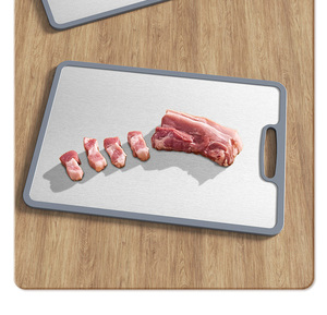 JOUYI 304 Stainless Steel Anti-Slip <strong>Antibacterial</strong> Cutting Board Household Chopping Board TPE <strong>Silicone</strong> Edging for Kitchenware - Product Image 2