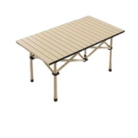 Table pliante d'extérieur Manshan en acier à haute teneur en carbone, table à roulettes, table portable pour le camping et le barbecue, table longue 3 kg