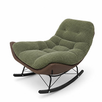 Fauteuil à bascule Crescent au design minimaliste moderne pour salon, balcon, chambre à coucher, fauteuil inclinable confortable à une place en métal
