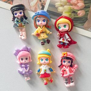 Accesorios de Resina con Pegamento en Crema para Manualidades con Tarjetas Pequeñas, Diseño de Niña con Lirios de Dibujos Animados, para Decorar Carcasas de Teléfono Móvil, Horquillas, Pegatinas para Refrigerador, para Navidad - Product Image 4