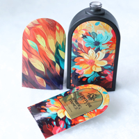 Étiquettes autocollantes holographiques transparentes en rouleau pour bouteilles de parfum et rouges à lèvres en aluminium de 10 ml, personnalisables avec logo, étanches, vente en gros