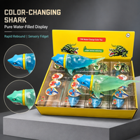Jouet Squishy Requin Changeant de Couleur, Rempli d'Eau Pure, Rebond Rapide, Sensoriel Anti-Stress, Boîte Présentoir, Cadeau, Nouveauté à Presser