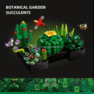 590Pcs Mọng Nước Nhà Máy Trong Chậu Xây Dựng Khối Thiết Lập Hoa Cây Xương Rồng Lắp Ráp Mô Hình Gạch Máy Tính Để Bàn Trang Trí Trẻ Em Đồ Chơi Quà Tặng Sinh Nhật - Product Image 2