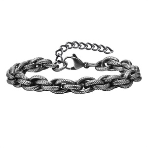 Custom Hip Hop <b>Mens</b> Stainless Steel Bracelet Jewelry Vintage Fashion Rope Chain Bracelet - Product Image 1
