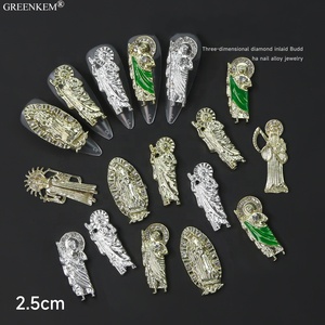 2025 nuevo estilo a granel <span class=keywords><strong>uñas</strong></span> pintadas con Buda gran oferta oro 3D joyería de <span class=keywords><strong>uñas</strong></span> aleación diamante circón encantos de <span class=keywords><strong>uñas</strong></span> - Product Image 4